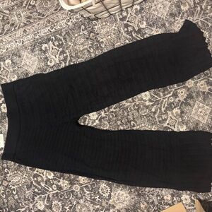 Black Knit Wide-Leg Pants